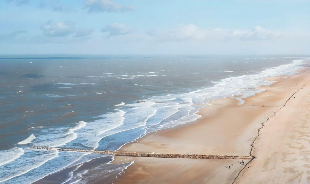 widok na morze i plażę w Ustce